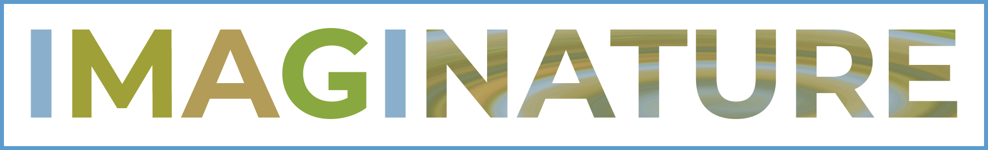 A blue and white banner with the word " nada ".