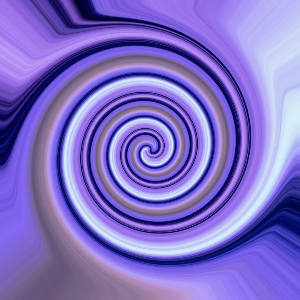 A spiral of purple and white in the center.