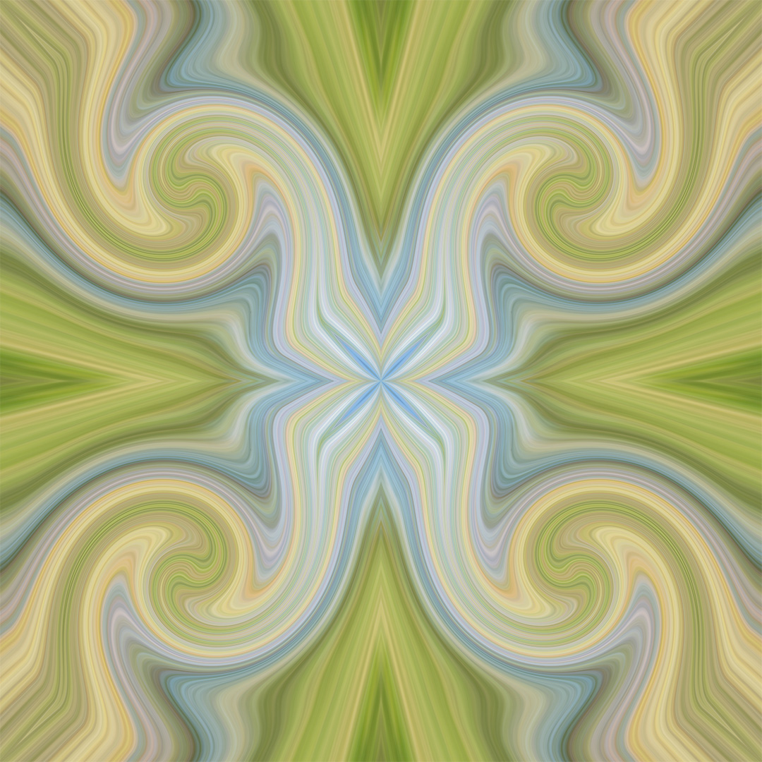 A green and white abstract pattern with swirls.